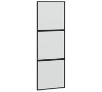 vidaXL Puerta corredera vidrio templado y aluminio negra 76x205 cm
