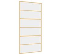 vidaXL Puerta Corredera, Puerta Corrediza, Panel de Privacidad, Puerta Decorativa para Granero Hogar, Vidrio ESG Transparente y Aluminio Dorada