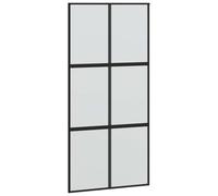 vidaXL Puerta corredera vidrio templado y aluminio negra 102,5x205 cm