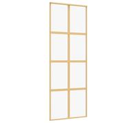 vidaXL Puerta Corredera, Puerta Corrediza, Panel de Privacidad, Puerta Decorativa para Granero Hogar, Vidrio ESG Transparente y Aluminio Dorada