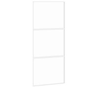 vidaXL Puerta corredera vidrio templado y aluminio blanca 90x205 cm