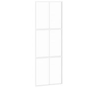 vidaXL Puerta corredera vidrio templado y aluminio blanca 76x205 cm