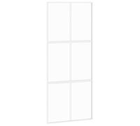 vidaXL Puerta corredera vidrio templado y aluminio blanca 90x205 cm