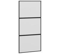 vidaXL Puerta corredera vidrio templado y aluminio negra 102,5x205 cm