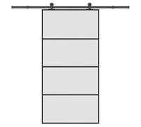 vidaXL Puerta corredera set herrajes vidrio ESG aluminio 102,5x205 cm