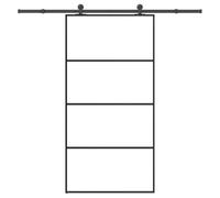 vidaXL Puerta corredera set herrajes vidrio ESG aluminio 102,5x205 cm