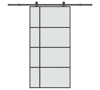 vidaXL Puerta corredera set herrajes vidrio ESG aluminio 102,5x205 cm