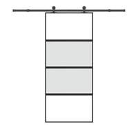 vidaXL Puerta corredera set herrajes vidrio templado aluminio 90x205cm