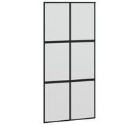 vidaXL Puerta corredera vidrio templado y aluminio negra 102,5x205 cm