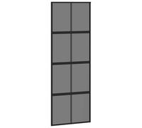 vidaXL Puerta corredera vidrio templado y aluminio negra 76x205 cm