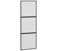 vidaXL Puerta corredera vidrio templado y aluminio negra 76x205 cm