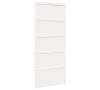 vidaXL Puerta de granero Blanca 100 x 208cm Madera maciza de pino Duradera Para interior Montaje necesario Textura suave Contemporánea Estilo de madera Para salón dormitorio Residencial Entrada elega