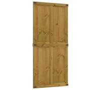 vidaXL Puerta de granero Corona marrón miel 100 x 210 cm, madera de pino maciza, elegante puerta corredera, diseño rústico, divisor interior duradero, ahorro de espacio, compacto para un fácil montaje