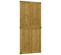 vidaXL Corona - Puerta de granero de madera maciza de pino, 90 x 210 cm, elegante puerta corredera, diseño rústico, divisor interior duradero, ahorra espacio, compacto para un fácil montaje y