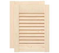 vidaXL Puerta de armario de lamas 2 uds 39,5x29,5 cm madera de pino, puerta de mueble, puerta de armario, panel de lamas de madera