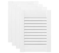 vidaXL Puerta de Armario de Lamas 4 uds Blanco 39,5x29,5 cm, Puerta de Mueble, Puerta de Armario, Panel de Lamas de Madera