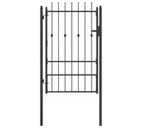 vidaXL Puerta de Cerca Horst 100 x 150 cm Metal Negro con Cerradura, Puerta de Seguridad para Exteriores, Valla metálica Moderna, Resistente, Elegante y a Prueba de Clima