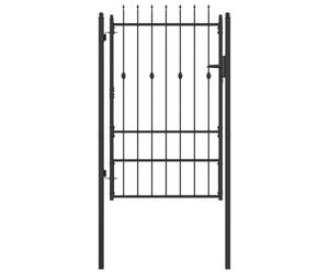 vidaXL Puerta de Cerca Horst 100 x 150 cm Metal Negro con Cerradura, Puerta de Seguridad para Exteriores, Valla metálica Moderna, Resistente, Elegante y a Prueba de Clima