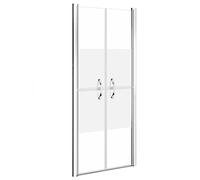 vidaXL Puerta de Ducha Cabina Cuarto de Baño Aseo Mampara Cubículo Accesorio Elegante Moderno Seguridad de Una Capa ESG Medio Esmerilado 101x190 cm