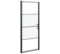 vidaXL Puerta de Ducha Mampara Cabina Cubículo Baño Cierre Aseo Cuarto Doméstico Hogar Bañeras Separadores Vidrio Semiesmerilado Negro