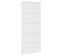 VidaXL Puerta de granero blanca de 208 x 90 cm de pino macizo mate y rústico, perfecta para tu comedor. Rectangular y diseñado para alegrar su hogar. Fácil montaje con una cerradura