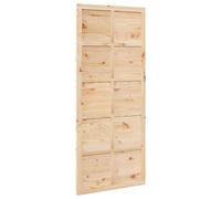 vidaXL Puerta de granero, color natural, madera maciza de pino, acabado mate, 208 x 90 x 2.5 cm, separador para comedor interior, estilo rústico, fácil de montar, diseño duradero, forma rectangular,