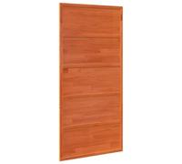 vidaXL Puerta de granero corrediza, colgante, marrón encerado, madera de pino maciza, 100 x 208 cm, para armario, baño, dormitorio