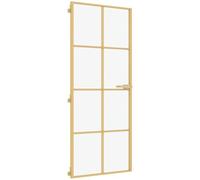 vidaXL Puerta de interior dorada vidrio templado y aluminio 83x201,5cm