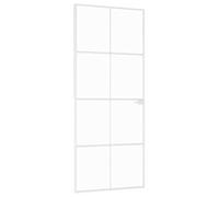 vidaXL Puerta de interior vidrio templado y aluminio blanco 83x201,5cm