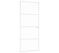 vidaXL Puerta de interior vidrio templado y aluminio blanco 83x201,5cm