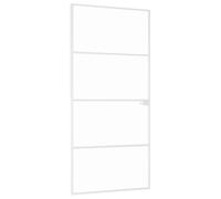 vidaXL Puerta de interior vidrio templado y aluminio blanco 93x201,5cm, puerta, puerta interior, puerta interior acristalada, puerta de cristal
