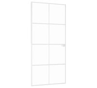 vidaXL Puerta de interior vidrio templado y aluminio blanco 93x201,5cm