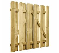 vidaXL Puerta de jardín 100 x 100 cm Madera de Pino Maciza Verde, Puerta de pino, barrera resistente a la putrefacción, entrada rústica, puerta de patio arqueada