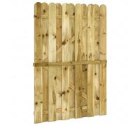 vidaXL Puerta de jardín 100 x 150 cm Madera de Pino Maciza Verde, Puerta de pino, barrera resistente a la putrefacción, entrada rústica, puerta de patio arqueada