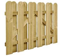 vidaXL Puerta de jardín 100 x 75 cm Madera de Pino Maciza Verde, Puerta de pino, barrera resistente a la putrefacción, entrada rústica, puerta de patio arqueada