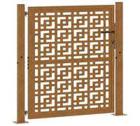 vidaXL Puerta de jardín 100x100 cm de acero corten con diseño de cruz