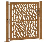 vidaXL Puerta de jardín 100x100 cm de acero corten con diseño de trazos