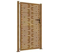 vidaXL Puerta de jardín 100x175 cm de acero corten con diseño cuadrado