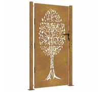 vidaXL Puerta de jardín 100x175 cm de acero corten con diseño de árbol