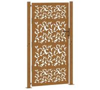vidaXL Puerta de jardín diseño de hojas de acero desgastado 100x200 cm, puerta de cerca, puerta exterior, puerta de metal, puerta de seguridad