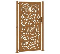vidaXL Puerta de jardín diseño llama 100x200 cm acero desgastado - puerta exterior de seguridad