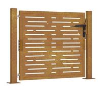 vidaXL Puerta de jardín 100x75 cm de Acero corten con diseño Cuadrado