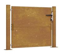 vidaXL Puerta de jardín acero corten 105x105 cm, puerta de valla, puerta de exterior, puerta de metal, puerta de seguridad, puerta de entrada