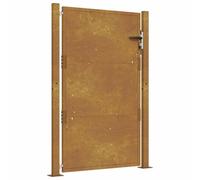 vidaXL Puerta de jardín acero corten 100x150 cm, puerta de valla, puerta de exterior, puerta de metal, puerta de seguridad, puerta de entrada