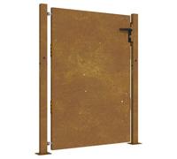 vidaXL Puerta de jardín Acero corten 100x125 cm, Puerta de Metal, Puerta de jardín Delantera, Puerta de jardín con Cerradura, Puerta de Acero