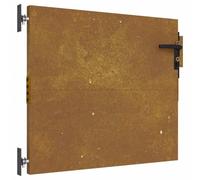 vidaXL Puerta de jardín acero corten 85x75 cm, puerta de metal, puerta de jardín delantera, puerta de jardín con cerradura, puerta de acero