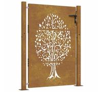 vidaXL Puerta de jardín Acero corten diseño árbol 105x155 cm
