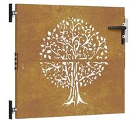 vidaXL Puerta de jardín Acero corten diseño árbol 85x100 cm