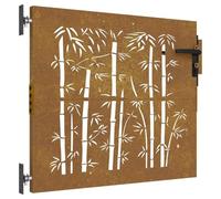 vidaXL Puerta de jardín acero corten diseño bambú 85x75 cm con cerradura