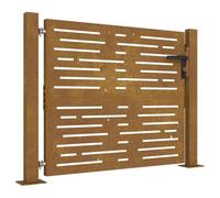 vidaXL Puerta de jardín Acero corten diseño Cuadrado 105x105 cm